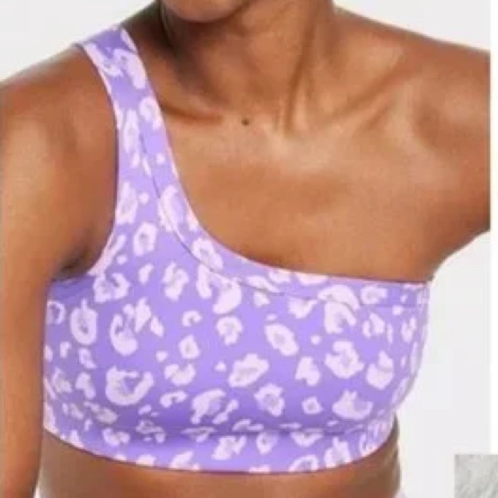 NWT All in Motion one strap purple printed sports bra